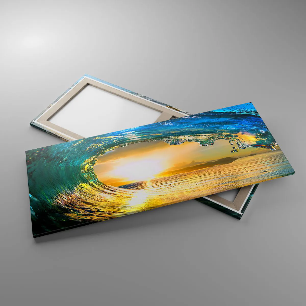 Lærredstryk - Billede på lærred - I smaragdgylden krystal - 120x50 cm