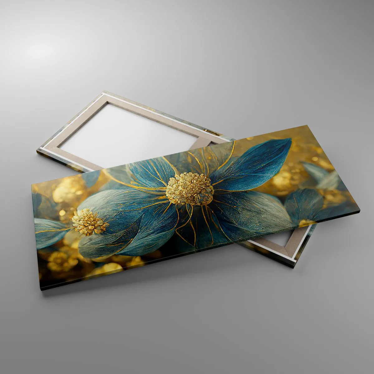Quadro em tela - Florescer com ouro - 120x50 cm