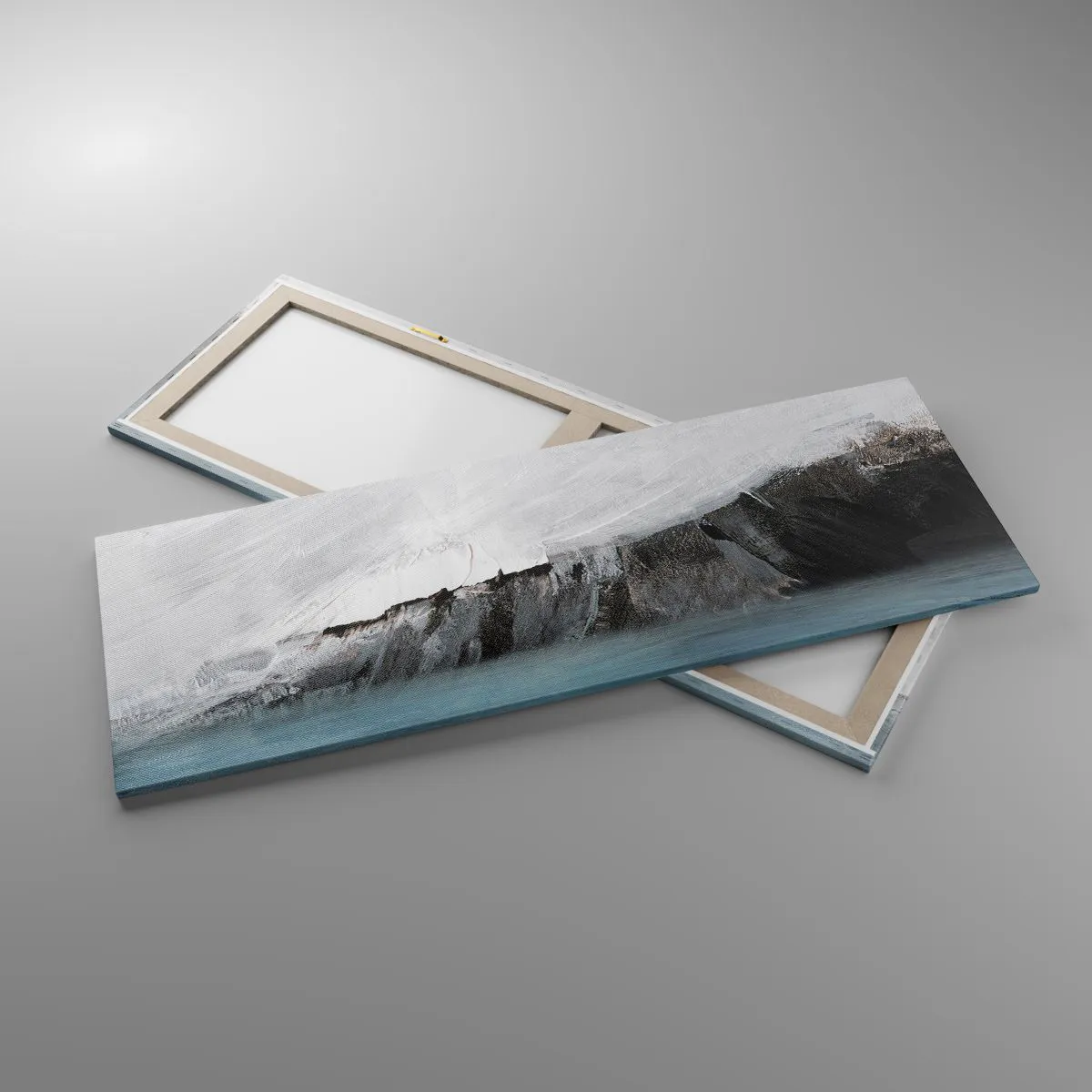 Canvastavla - Bild på duk - Vatten - jord: en krock mellan elementen - 140x50 cm