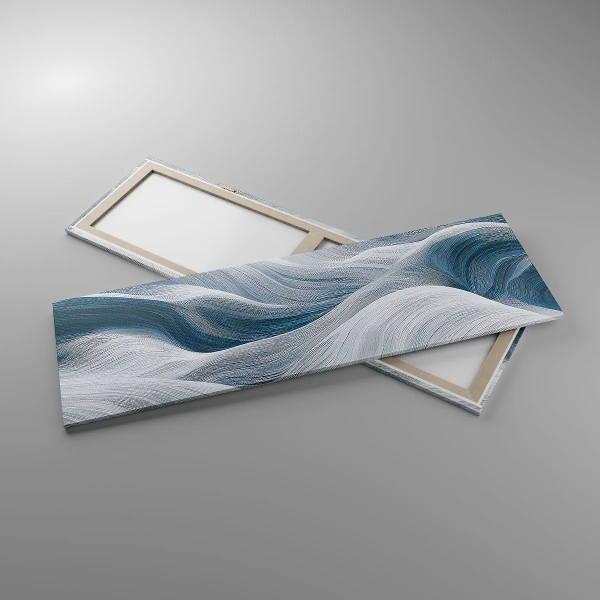 Canvas picture - White and Blue Waves - 160x50 cm