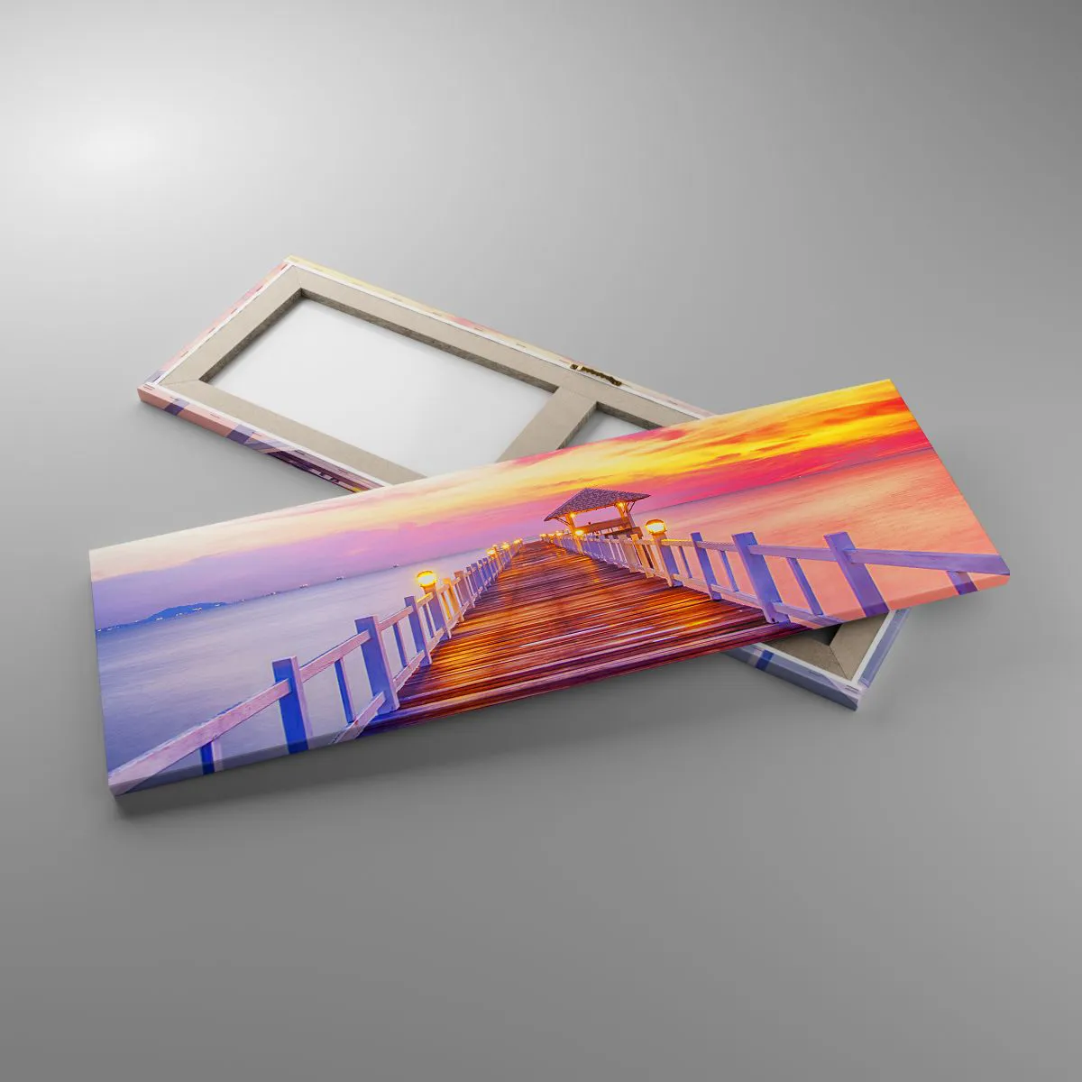 Impression sur toile - Image sur toile - Le silence lilas-doré du soir - 90x30 cm