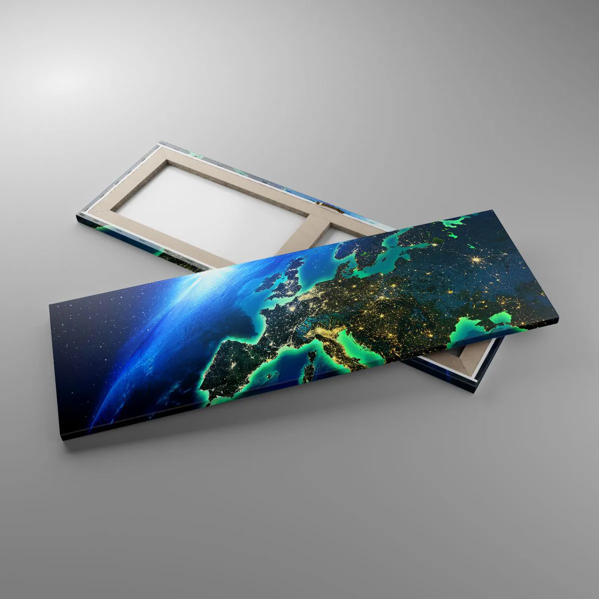 Lærredstryk - Billede på lærred - Et funklende Europa - 90x30 cm