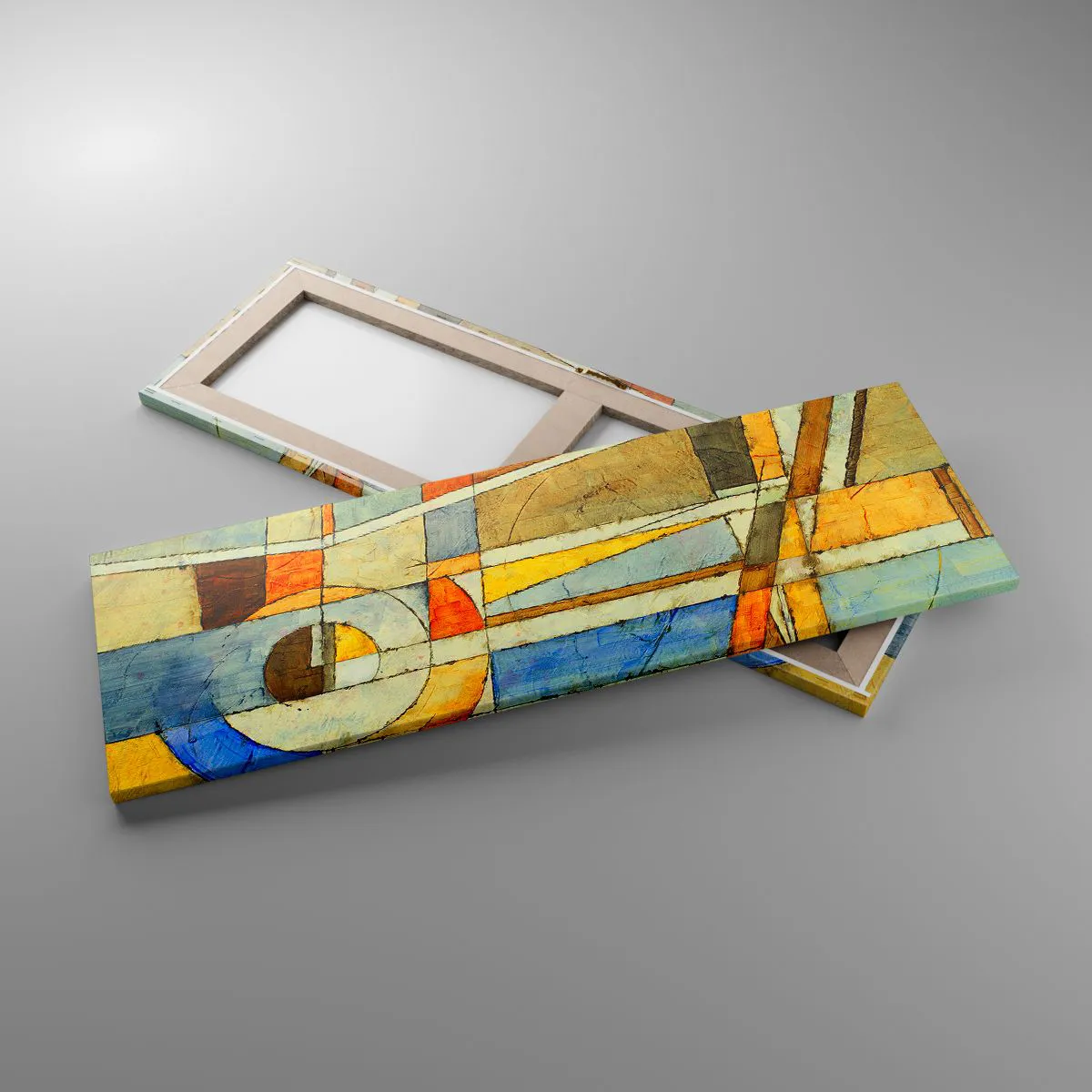 Tablou pe pânză - Cubismul în construcție - 90x30 cm