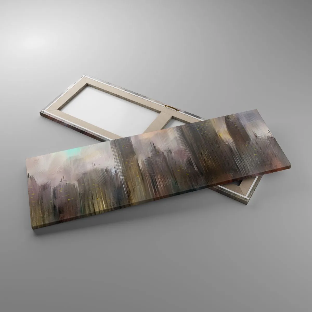 Impression sur toile - Image sur toile - Une composition d'acier, de pierre et de brouillard - 90x30 cm