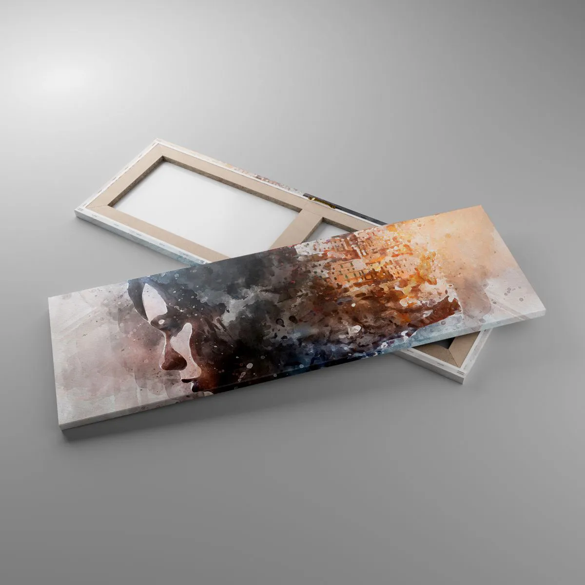 Canvas picture - Tale about a Girl with a City in the Background - 90x30 cm