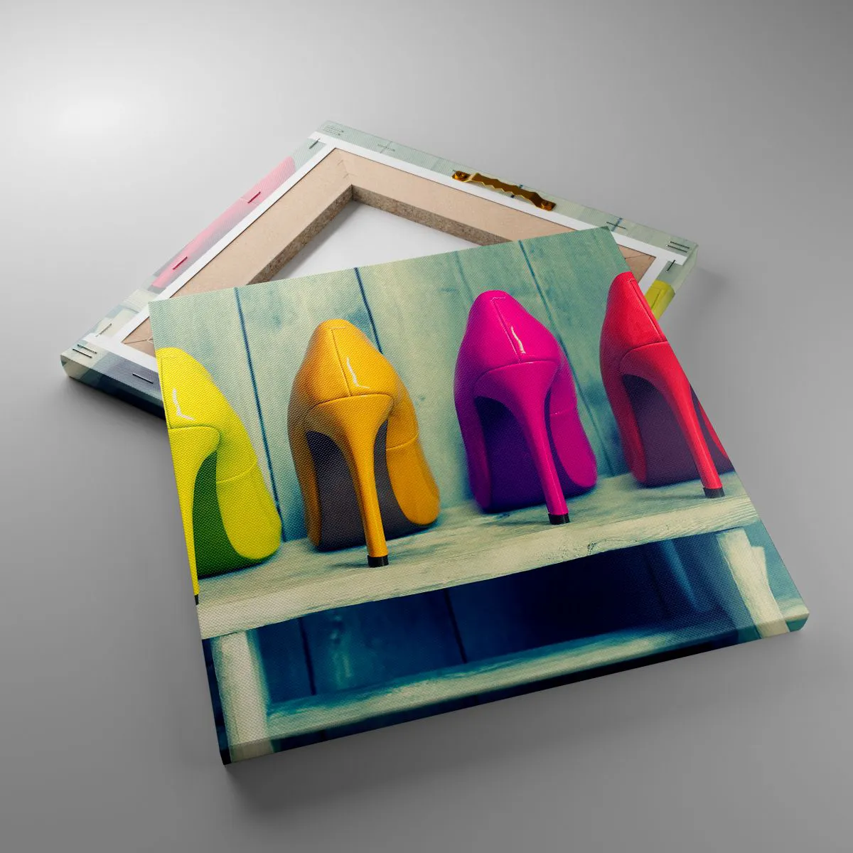 Schilderen op canvas - Loop op de regenboog - 30x30 cm