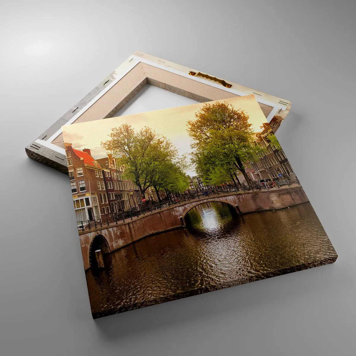 Bild auf Leinwand - Leinwandbild - Mit dem Boot oder mit dem Fahrrad? - 30x30 cm