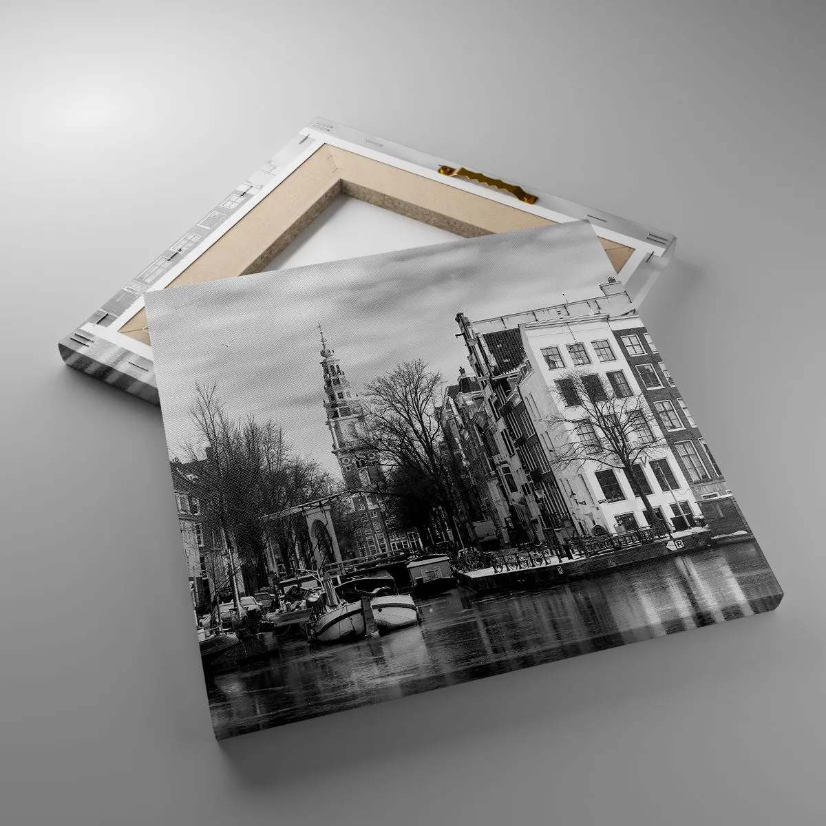 Quadro em tela - Vibrações de Amsterdã - 30x30 cm