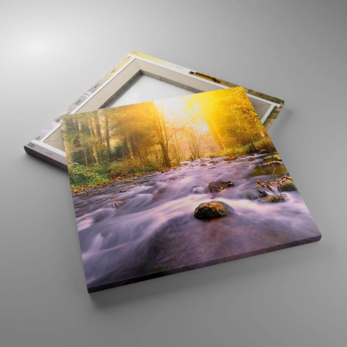 Tablou pe pânză - Malachit în rame de argint și aur - 40x40 cm