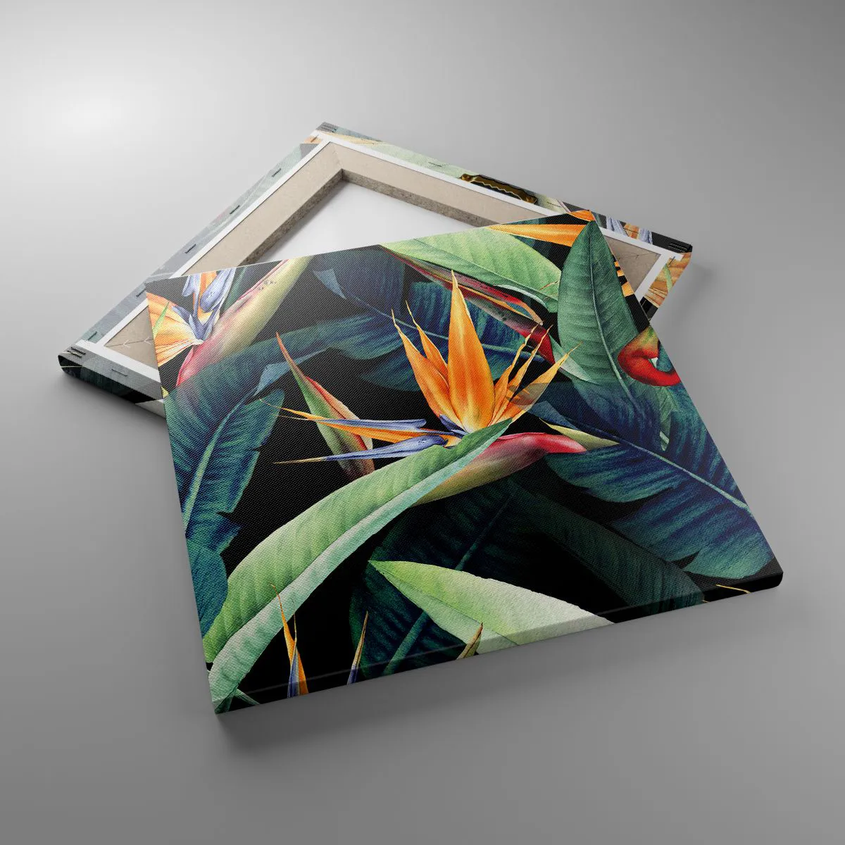 Obraz na płótnie - Płomienne kwiaty tropików - 40x40 cm