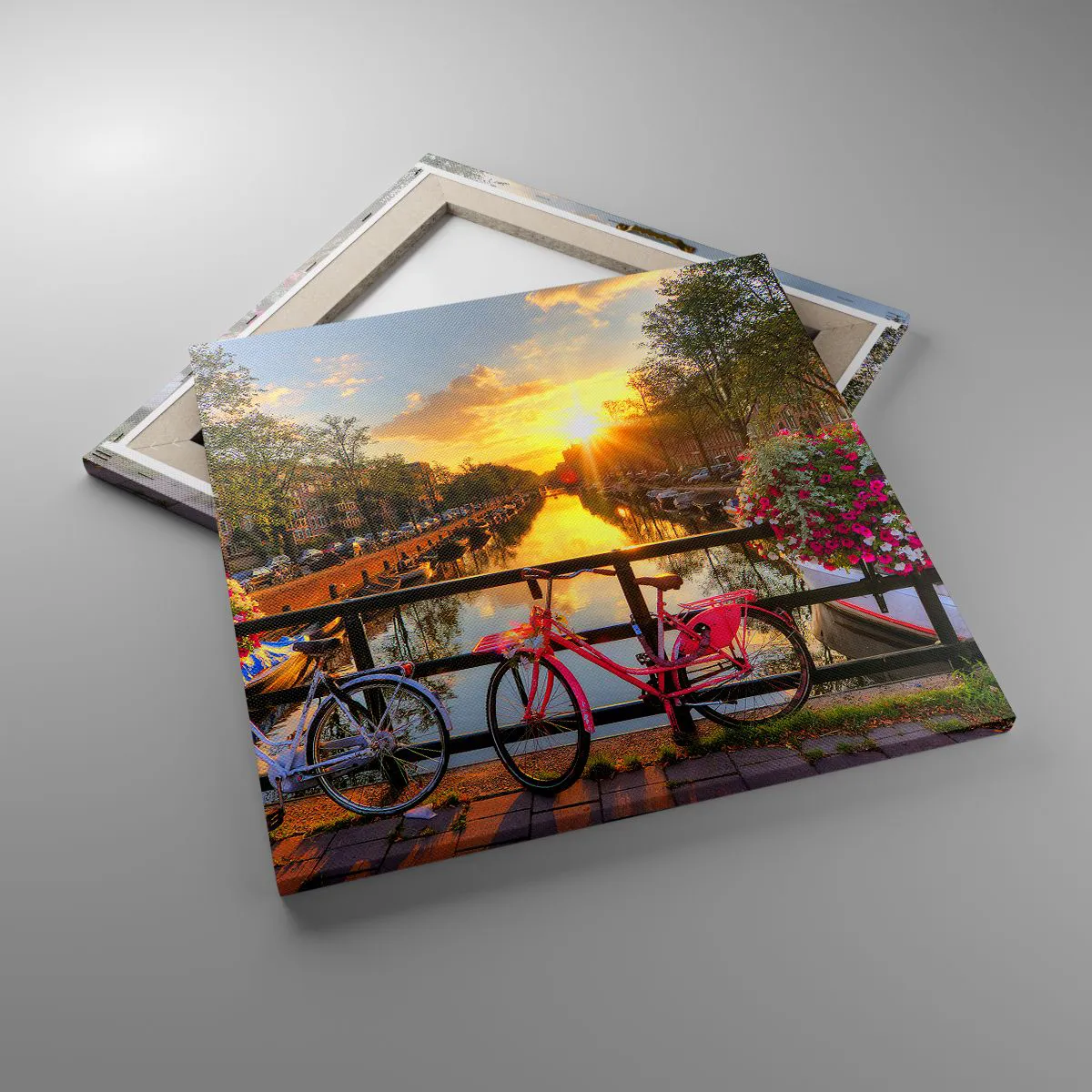 Canvas picture - Spring Morning in Amsterdam - 50x50 cm