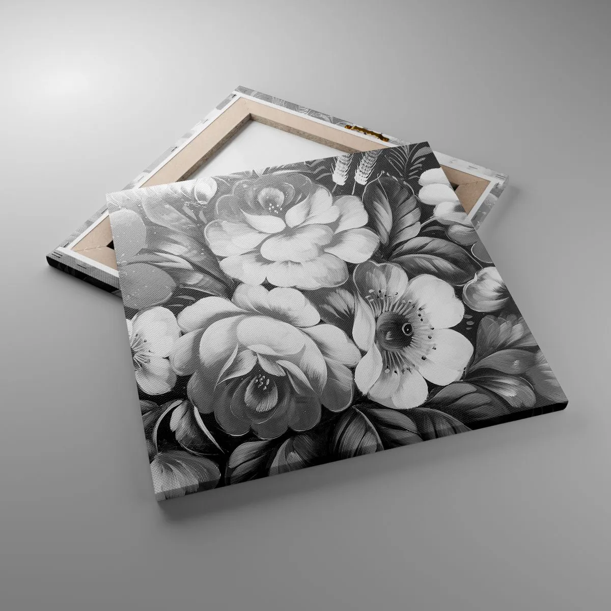 Lærredstryk - Billede på lærred - Smuk selv i grå farve - 50x50 cm