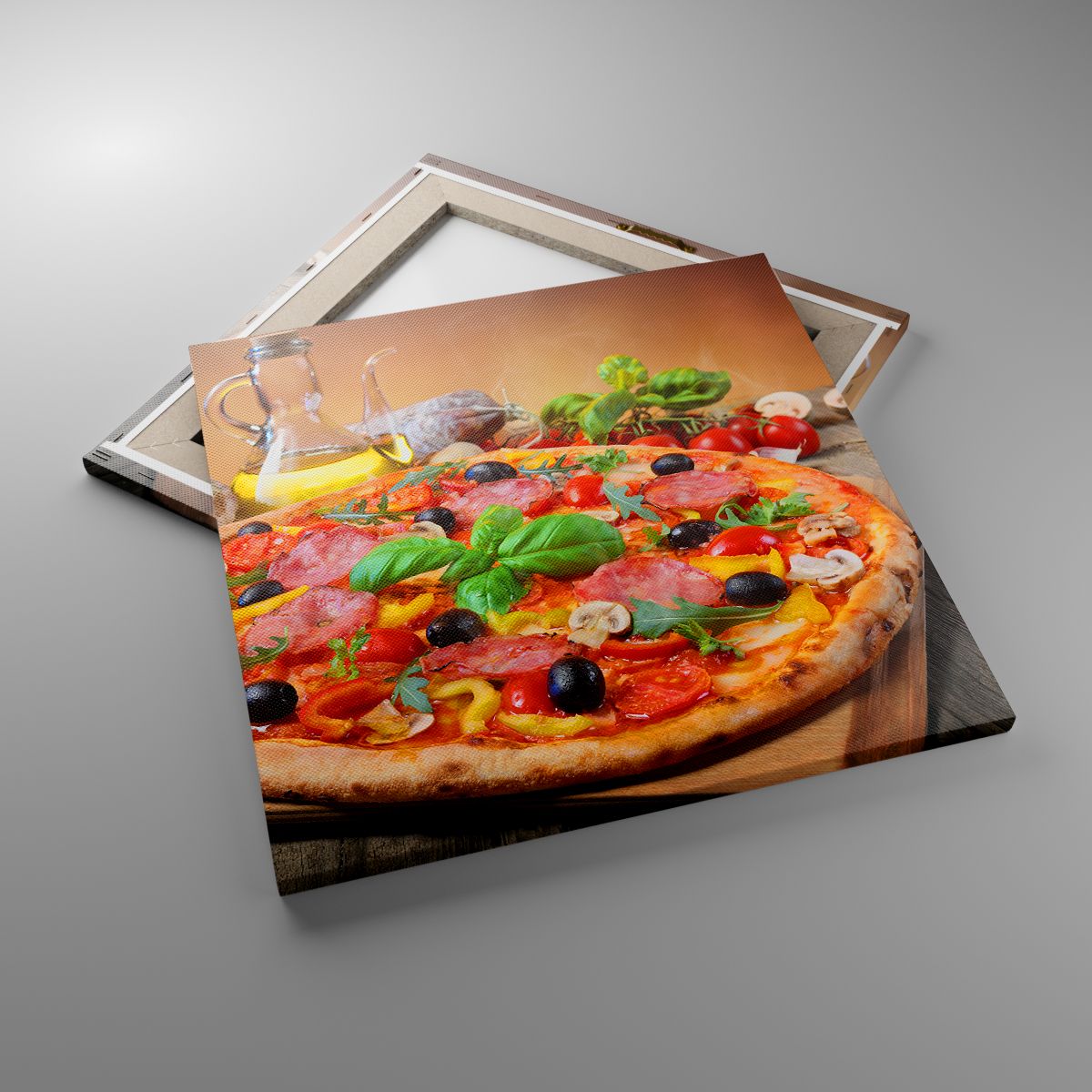 Leinwandbild Gastronomie, Leinwandbild Pizza, Leinwandbild Italien, Leinwandbild Küche, Leinwandbild Öl