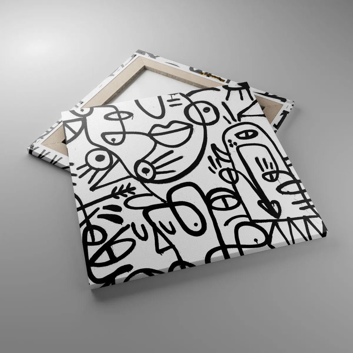 Lærredstryk - Billede på lærred - Ansigter og luftspejlinger - 50x50 cm