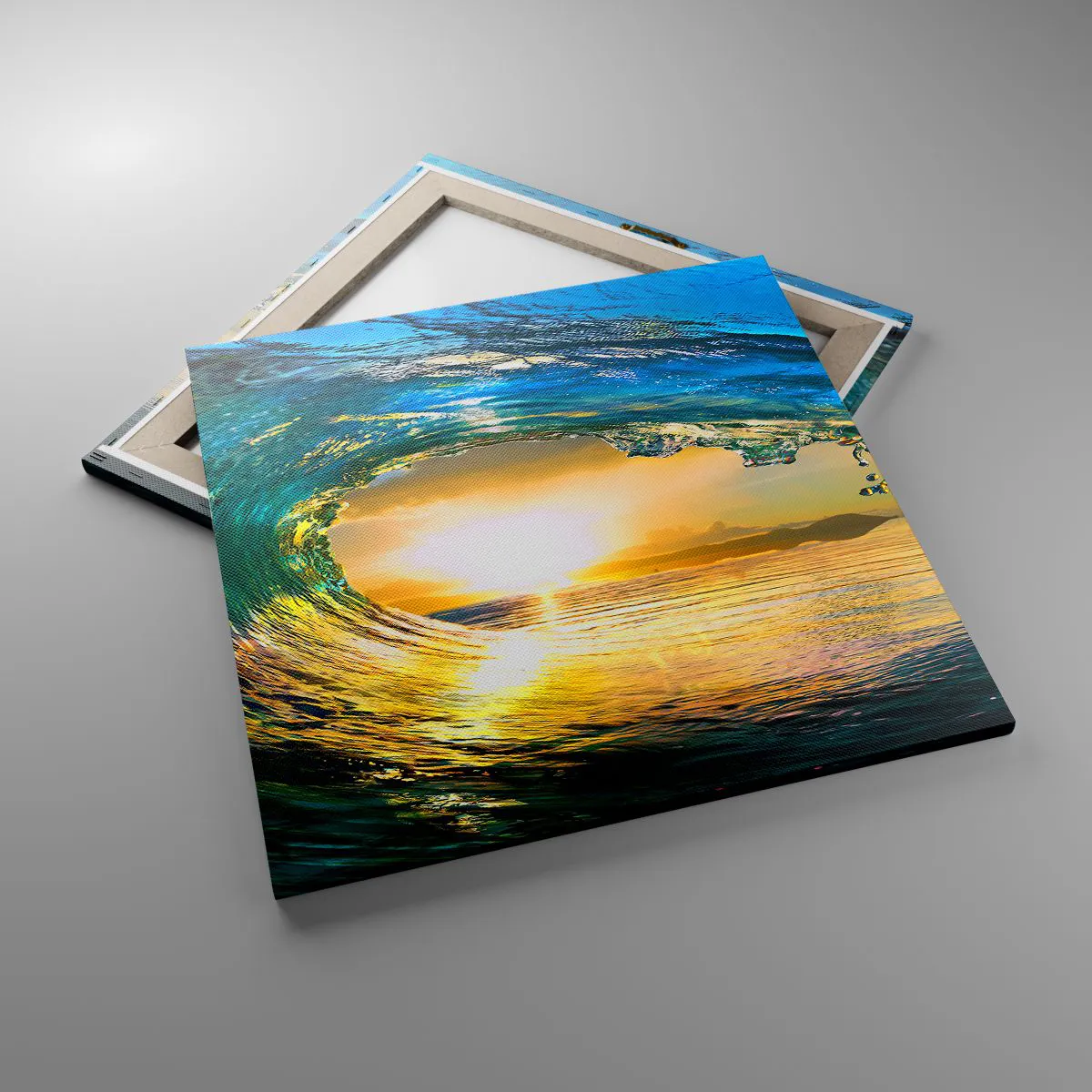 Lærredstryk - Billede på lærred - I smaragdgylden krystal - 60x60 cm