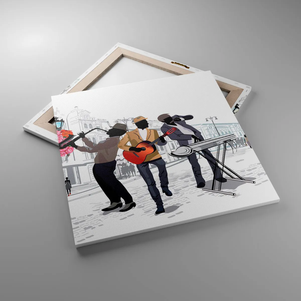 Cuadro sobre lienzo - Impresión de Imagen - Música de la calle - 60x60 cm