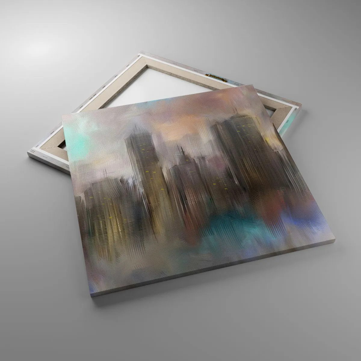 Impression sur toile - Image sur toile - Une composition d'acier, de pierre et de brouillard - 60x60 cm