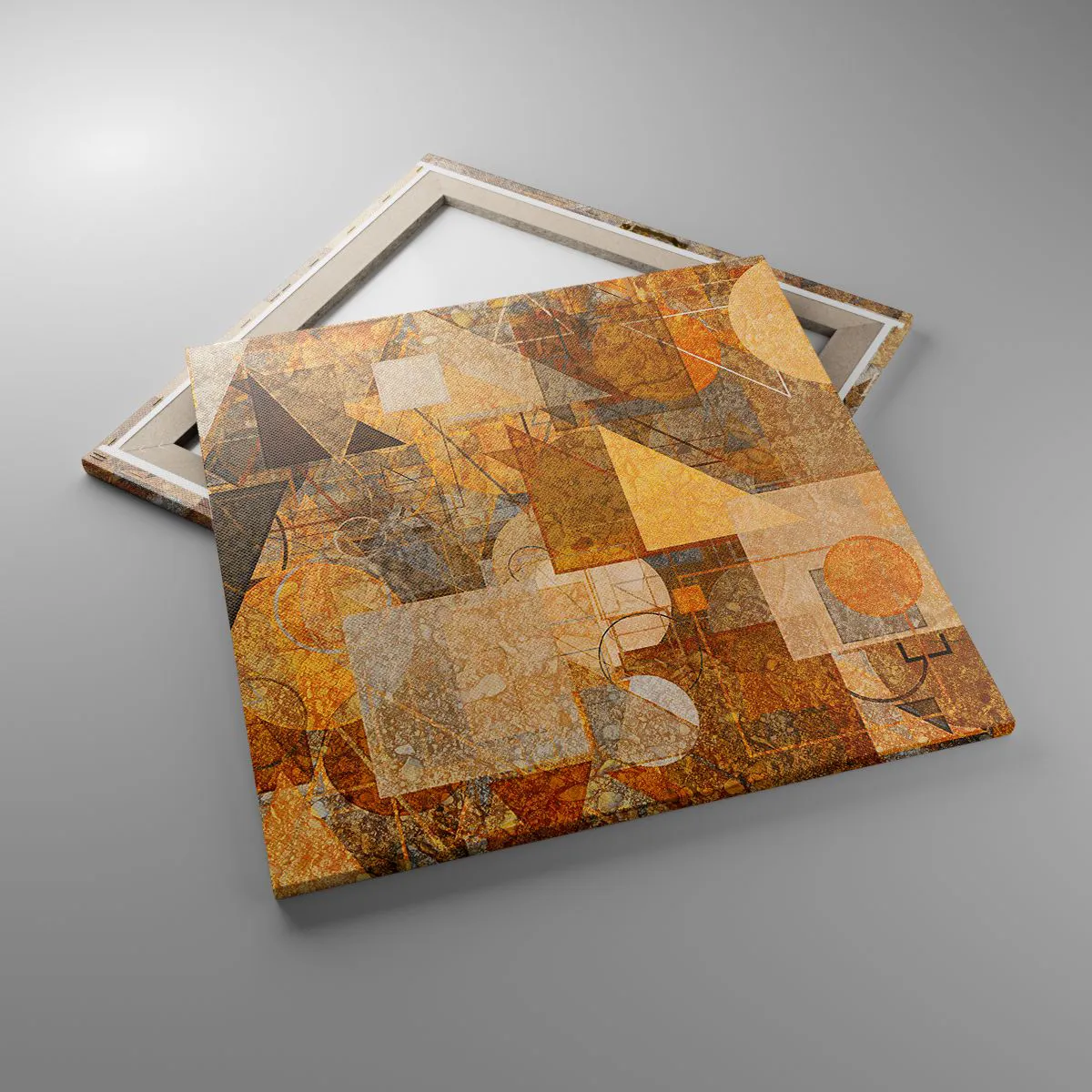 Obraz na plátně - Kubistická bronzová studie - 60x60 cm