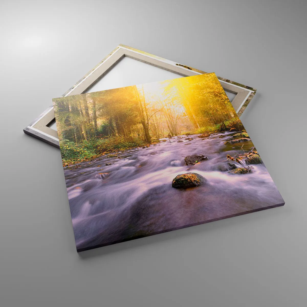 Obraz na płótnie - Malachit w srebrno-złotej oprawie - 70x70 cm