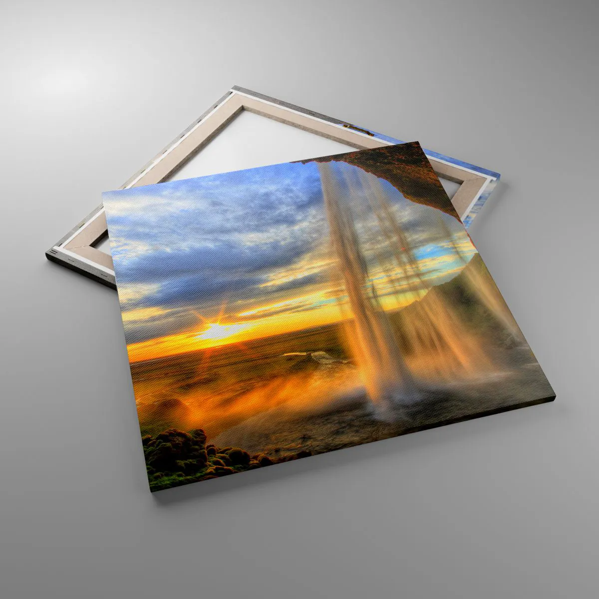 Impression sur toile - Image sur toile - Le monde derrière un voile de gouttes - 70x70 cm