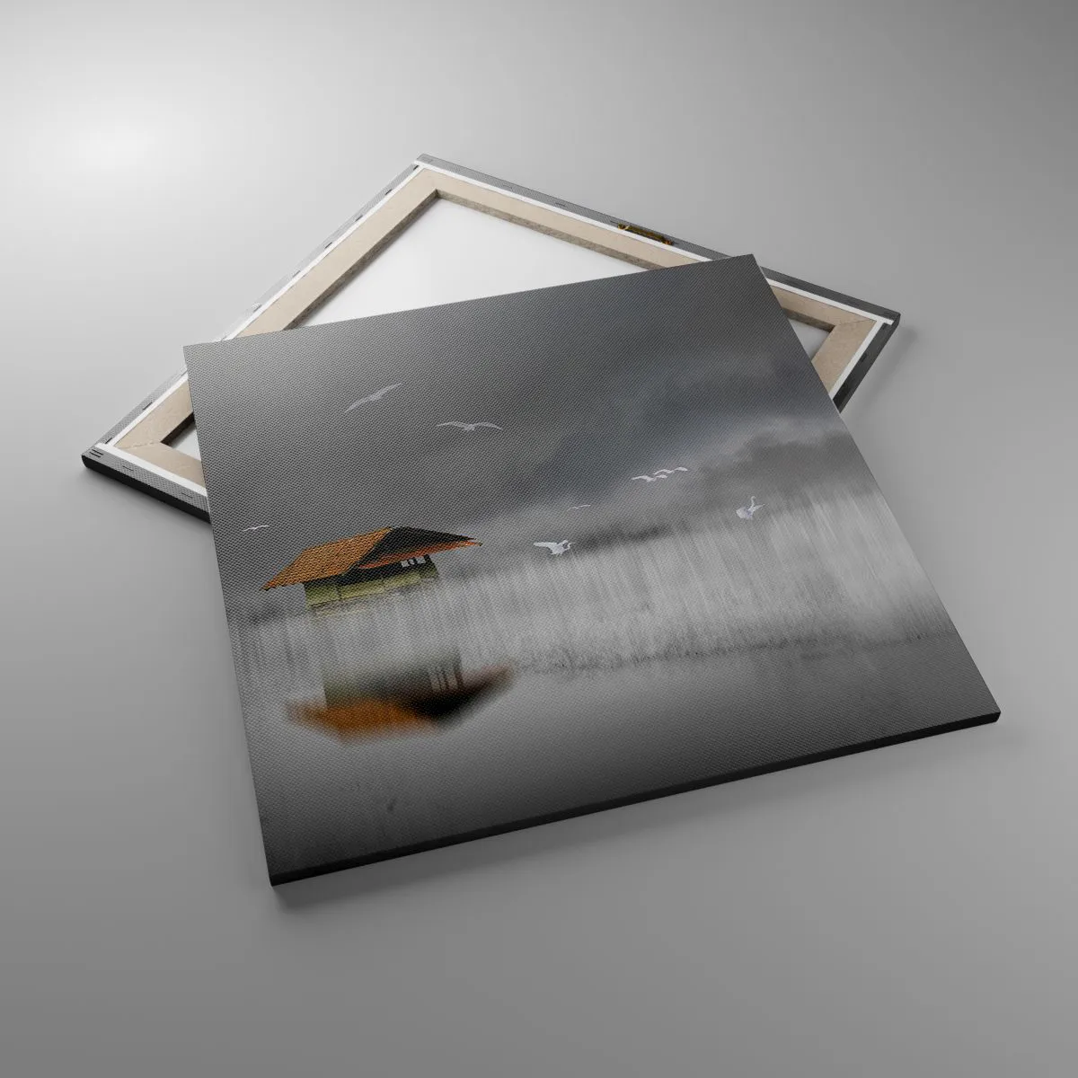 Obraz na płótnie - Schronienie przed deszczem - 70x70 cm