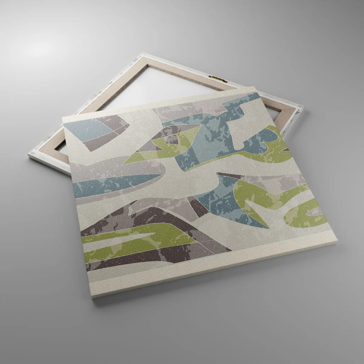 Lærredstryk - Billede på lærred - Komposition bag glas - 70x70 cm