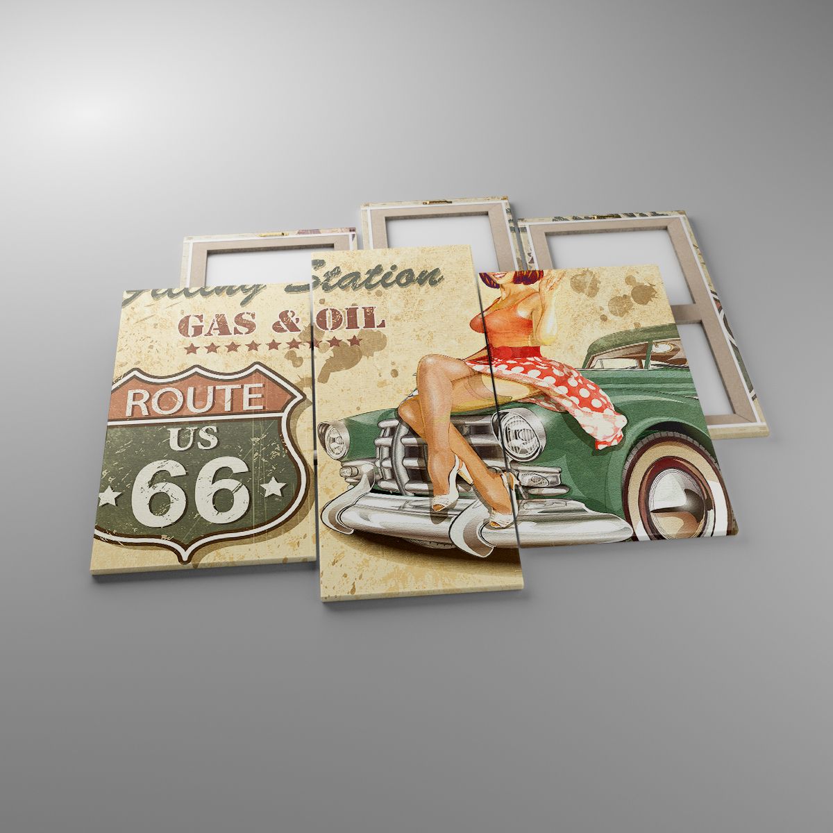 Obrazy Droga 66, Obrazy Samochód, Obrazy Motoryzacja, Obrazy Vintage, Obrazy Grafika