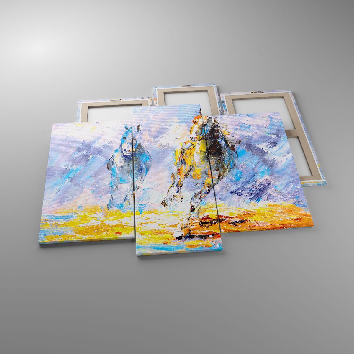 Leinwandbild Tiere, Leinwandbild Die Pferde, Leinwandbild Impressionismus, Leinwandbild Kunst, Leinwandbild Galopp