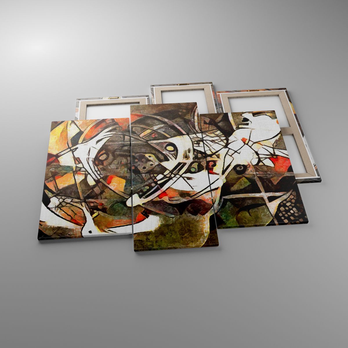 Leinwandbild Abstraktion, Leinwandbild Kubismus, Leinwandbild Kunst, Leinwandbild Expressionismus, Leinwandbild Mehrfarbig