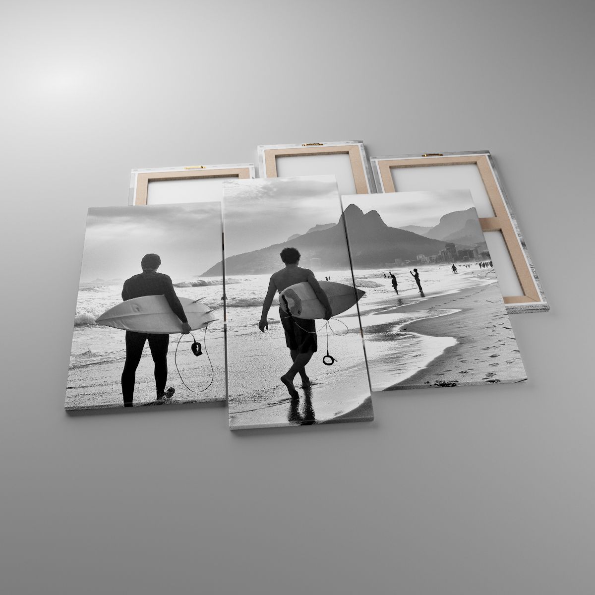 Leinwandbild Surfer, Leinwandbild Brasilien, Leinwandbild Meer, Leinwandbild Strand, Leinwandbild Schwarz Und Weiß
