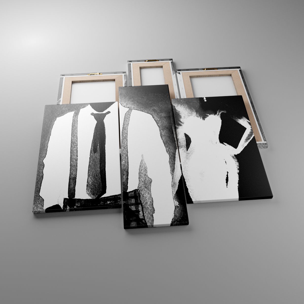 Leinwandbild Abstraktion, Leinwandbild Mann Und Frau, Leinwandbild Mode, Leinwandbild Schwarz Und Weiß, Leinwandbild Mode