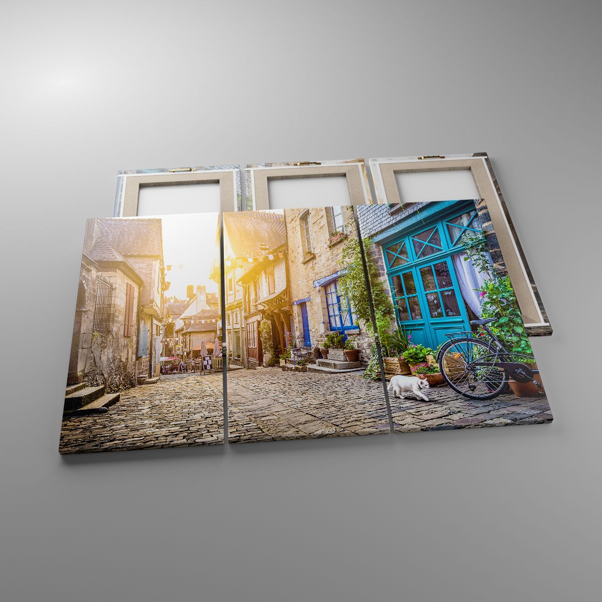 Leinwandbild Stadt, Leinwandbild Frankreich, Leinwandbild Die Architektur, Leinwandbild Gasse, Leinwandbild Sonnenstrahlen