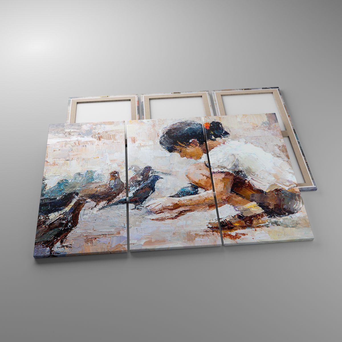 Leinwandbild Mädchen, Leinwandbild Schwab, Leinwandbild Für Kinder, Leinwandbild Kunst, Leinwandbild Die Vögel