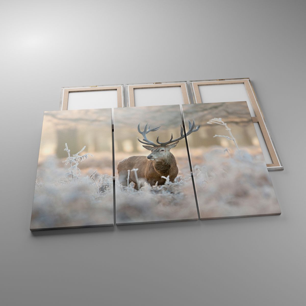 Leinwandbild Landschaft, Leinwandbild Reh, Leinwandbild Tiere, Leinwandbild Wald, Leinwandbild Winter
