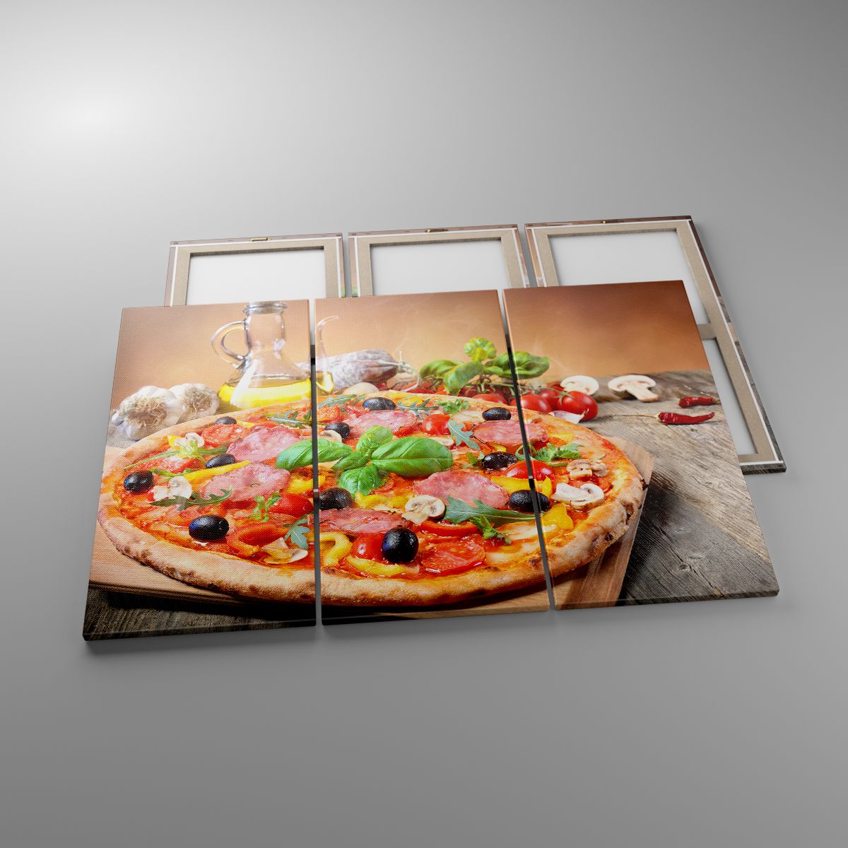Leinwandbild Gastronomie, Leinwandbild Pizza, Leinwandbild Italien, Leinwandbild Küche, Leinwandbild Öl