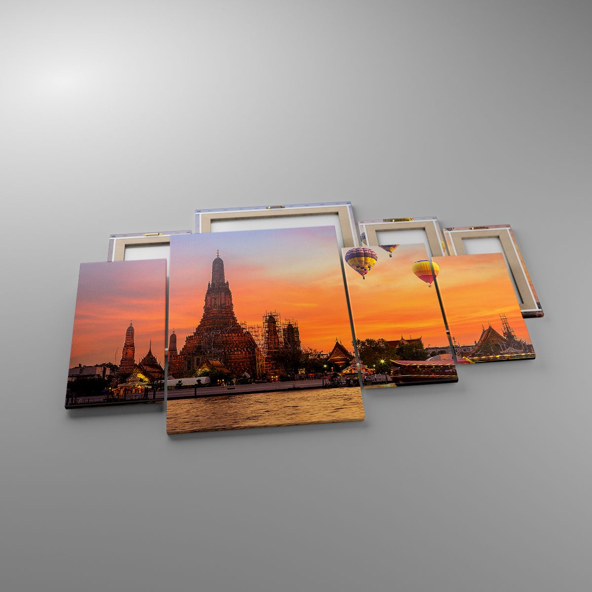 Leinwandbild Bangkok, Leinwandbild Tempel Der Morgenröte, Leinwandbild Thailand, Leinwandbild Luftballons, Leinwandbild Asien