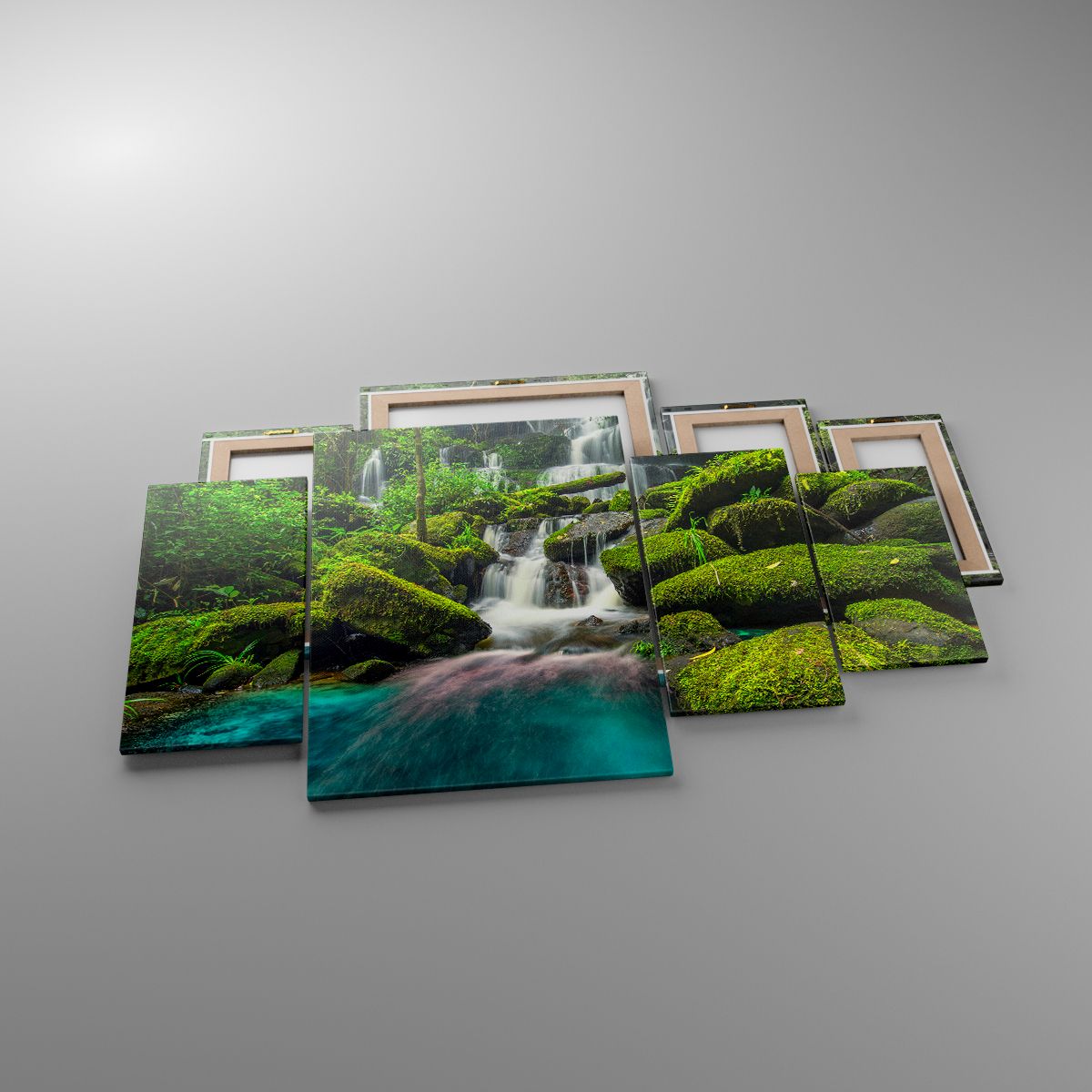 Leinwandbild Landschaft, Leinwandbild Wasserfall, Leinwandbild Gebirgsbach, Leinwandbild Wald, Leinwandbild Natur