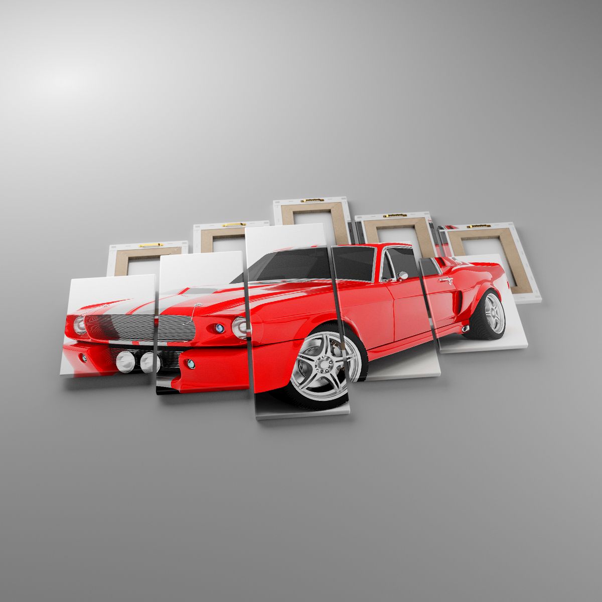 Leinwandbild Automobil, Leinwandbild Oldtimer, Leinwandbild Mustang-Auto Von 1967, Leinwandbild Sportwagen, Leinwandbild 3D