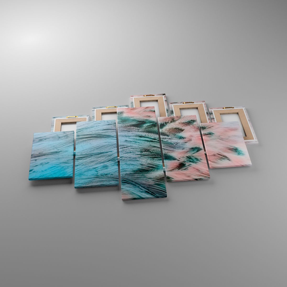 Leinwandbild Abstraktion, Leinwandbild Kunst, Leinwandbild Vogelfedern, Leinwandbild Pastellfarben, Leinwandbild Boho