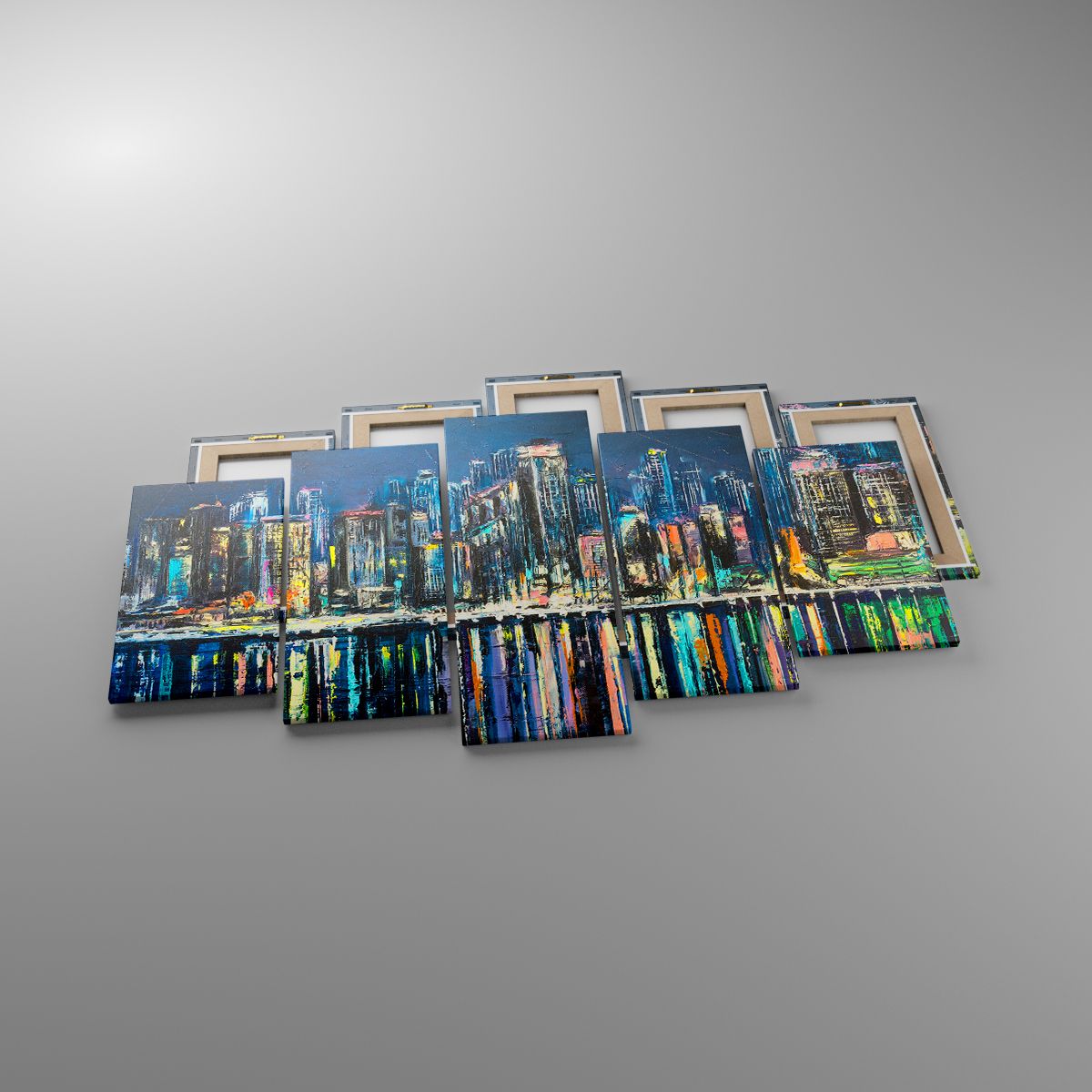 Leinwandbild Stadt, Leinwandbild Die Architektur, Leinwandbild Fluss, Leinwandbild Nachtleben, Leinwandbild Kunst