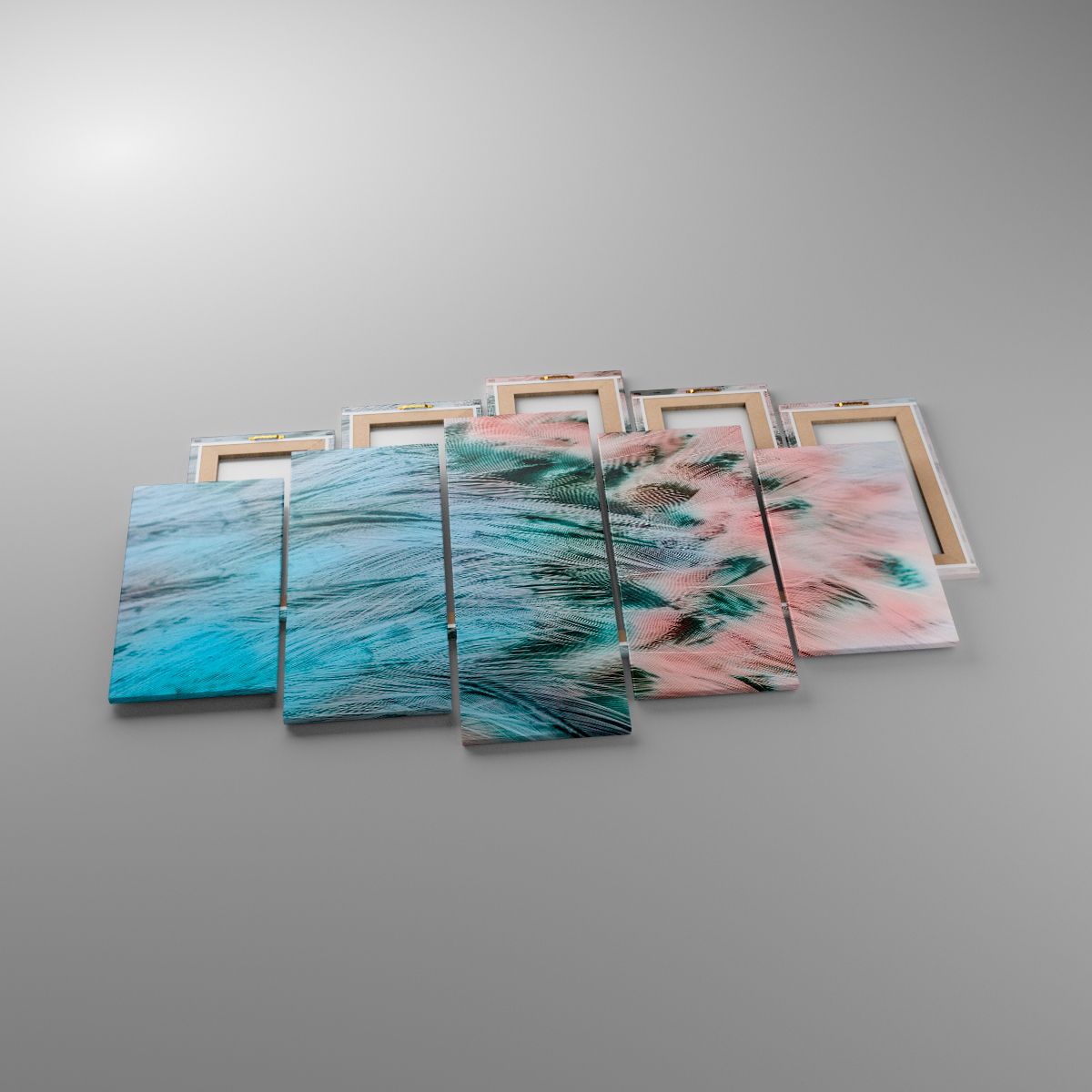 Impression Abstraction, Impression Art, Impression Plumes D'Oiseaux, Impression Couleurs Pastels, Impression Bohème