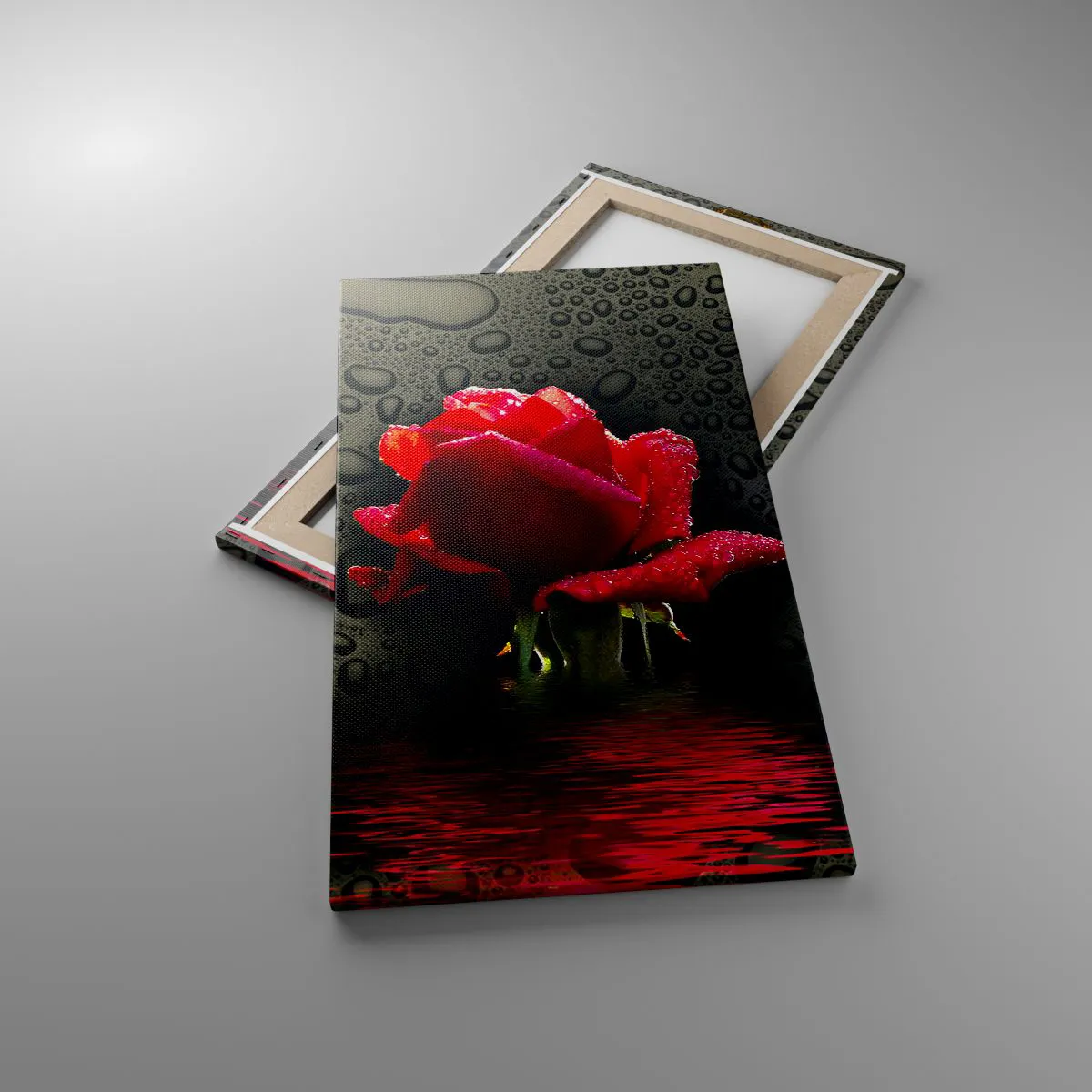 Lærredstryk - Billede på lærred - Rød og sort - 45x80 cm