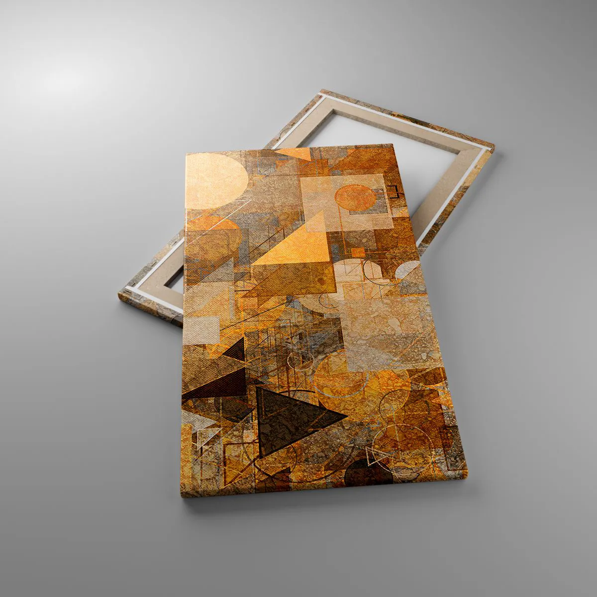 Lærredstryk - Billede på lærred - Kubistisk bronzeundersøgelse - 45x80 cm