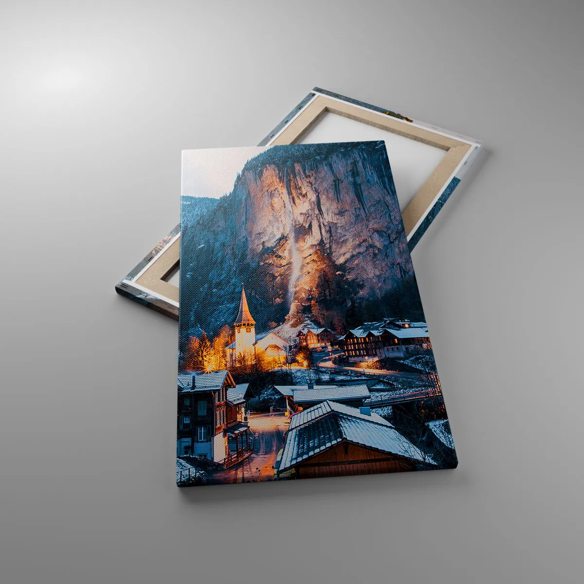 Lærredstryk - Billede på lærred - Vinterens lysende ånd - 45x80 cm