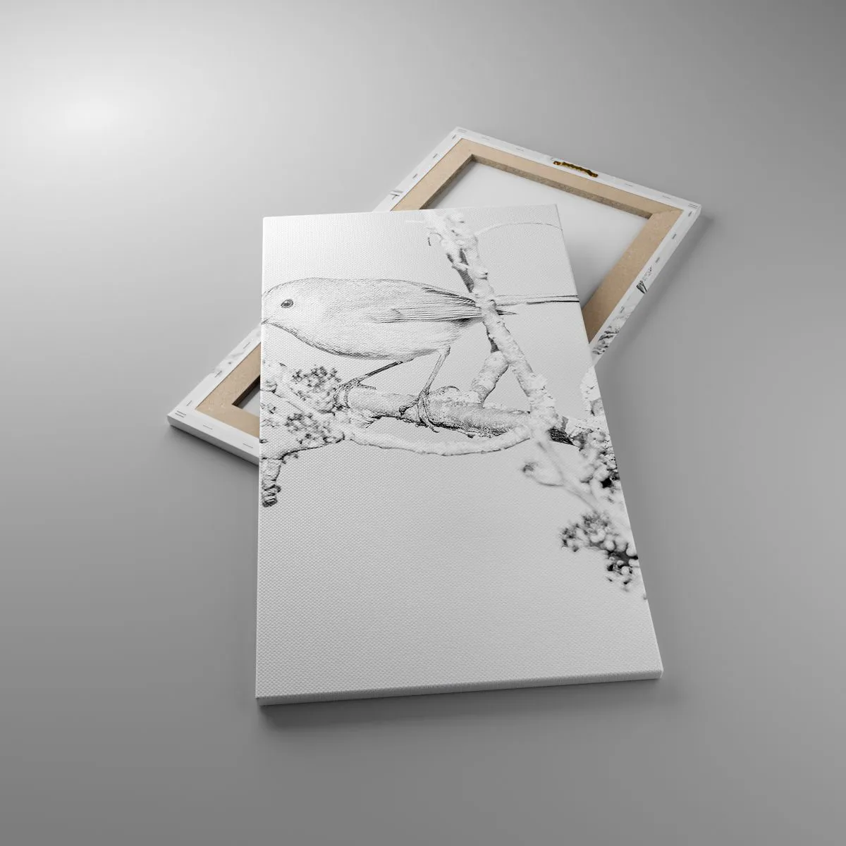 Lærredstryk - Billede på lærred - Vintermorgen - 45x80 cm