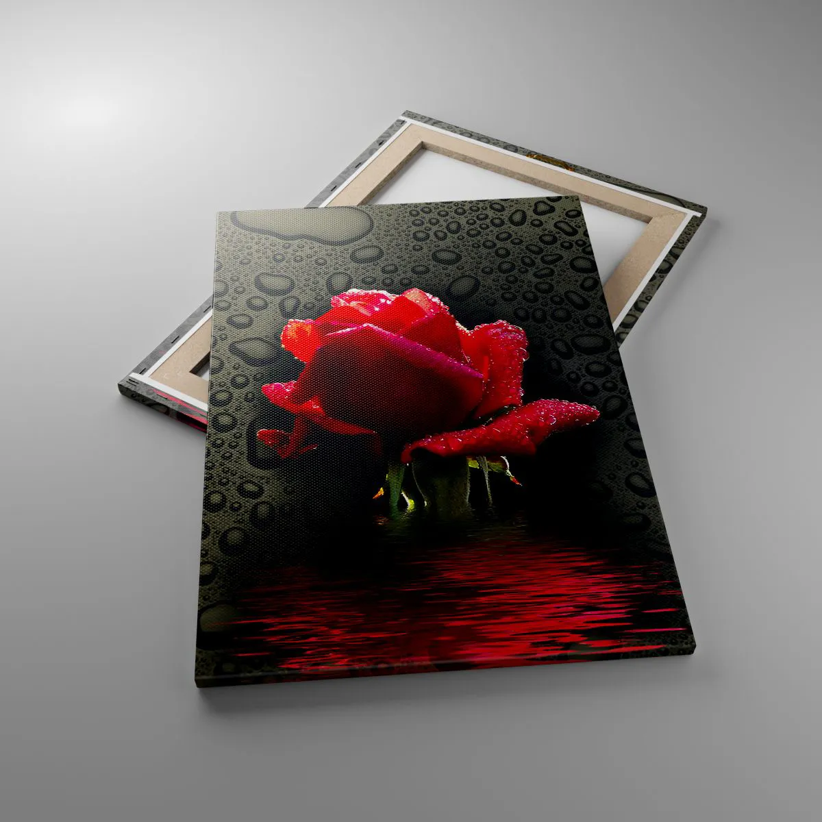 Canvastavla - Bild på duk - Röd och svart - 50x70 cm