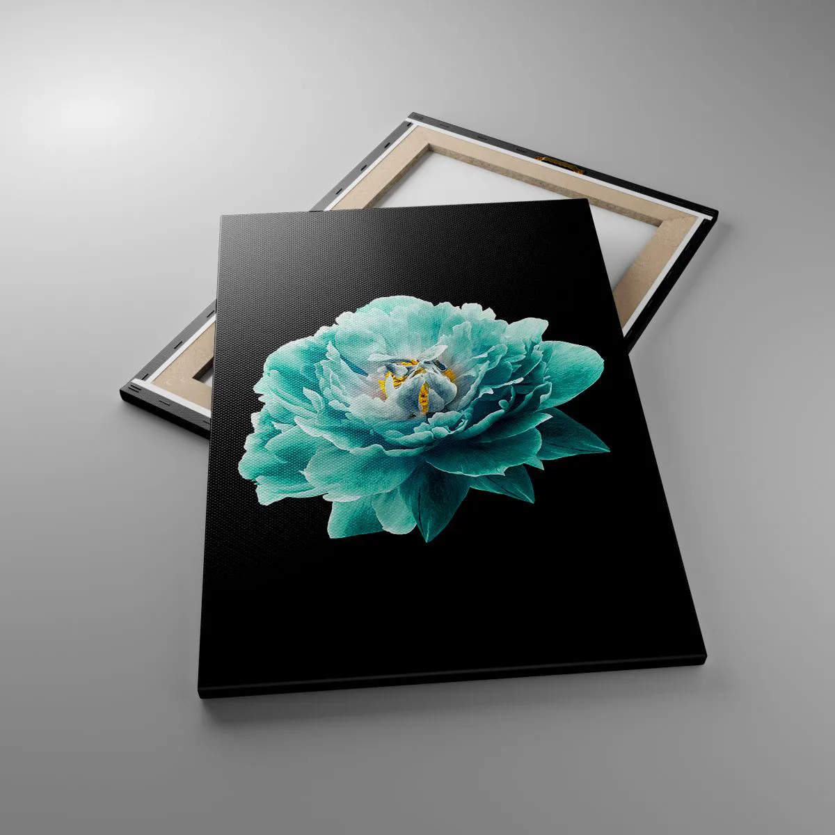 Vászonkép - Kék és arany szirmok - 50x70 cm