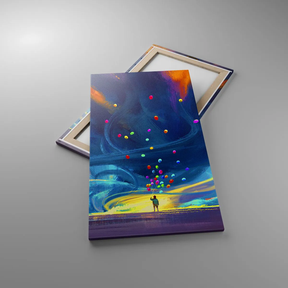 Cuadro sobre lienzo - Impresión de Imagen - En un viento azul - 55x100 cm