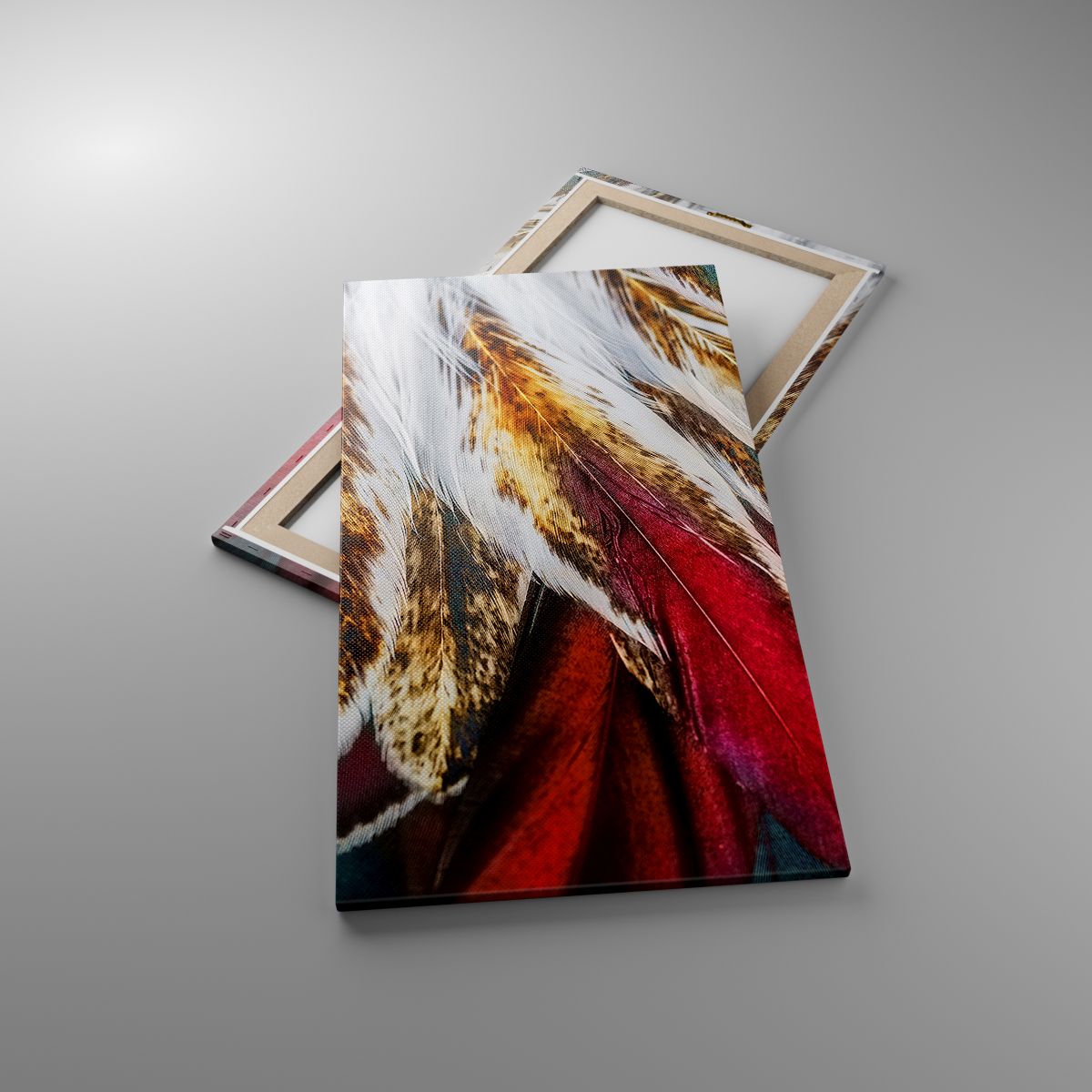Leinwandbild Abstraktion, Leinwandbild Kunst, Leinwandbild Boho, Leinwandbild Gefieder, Leinwandbild Pastellfarben