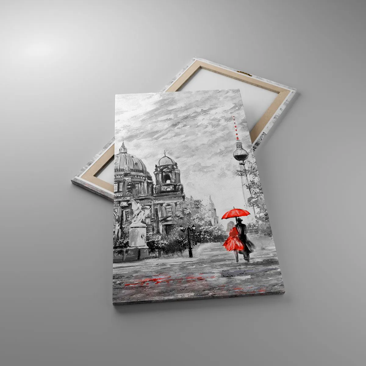 Lærredstryk - Billede på lærred - Møde i Berlin - 55x100 cm